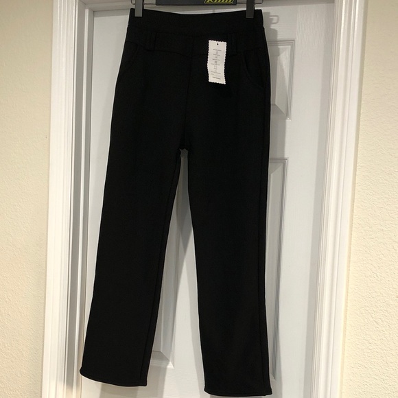 Pants - Women’s Black Straight-Leg Lined Pants